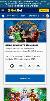 goldbet bonus di benvenuto