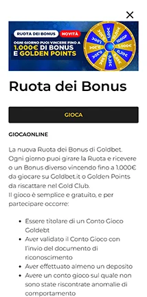 goldbet bonus e promozioni