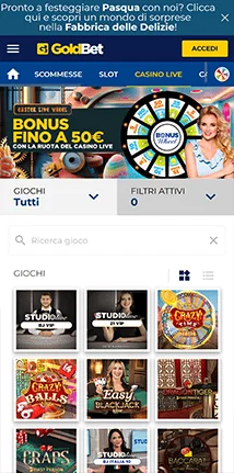 goldbet giochi con jackpot